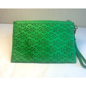 Aldo Wristlet Purse Wallet Bright Green Abstract Design Handbag
